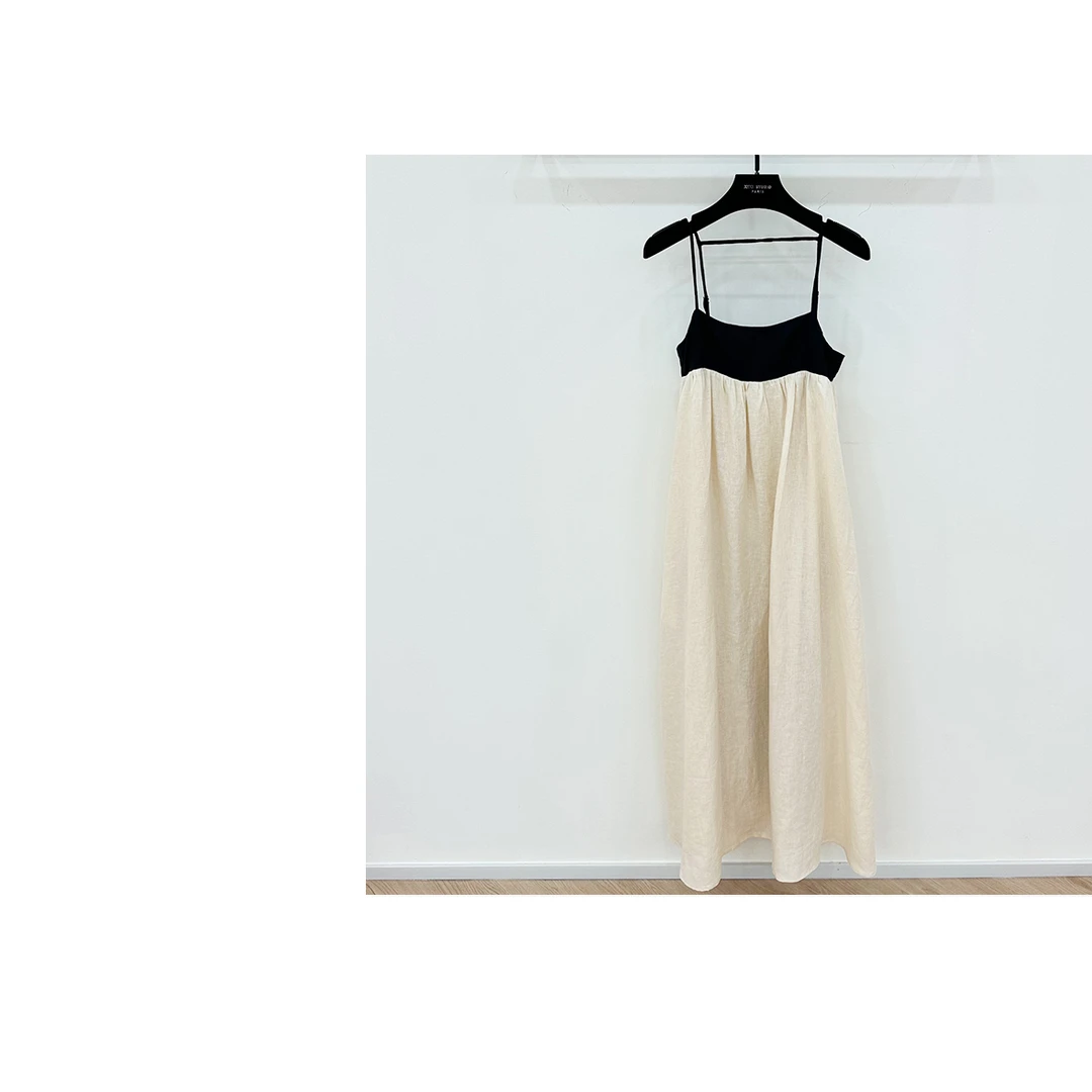 【D•er】夏季休闲慵懒风拼接吊带连衣裙