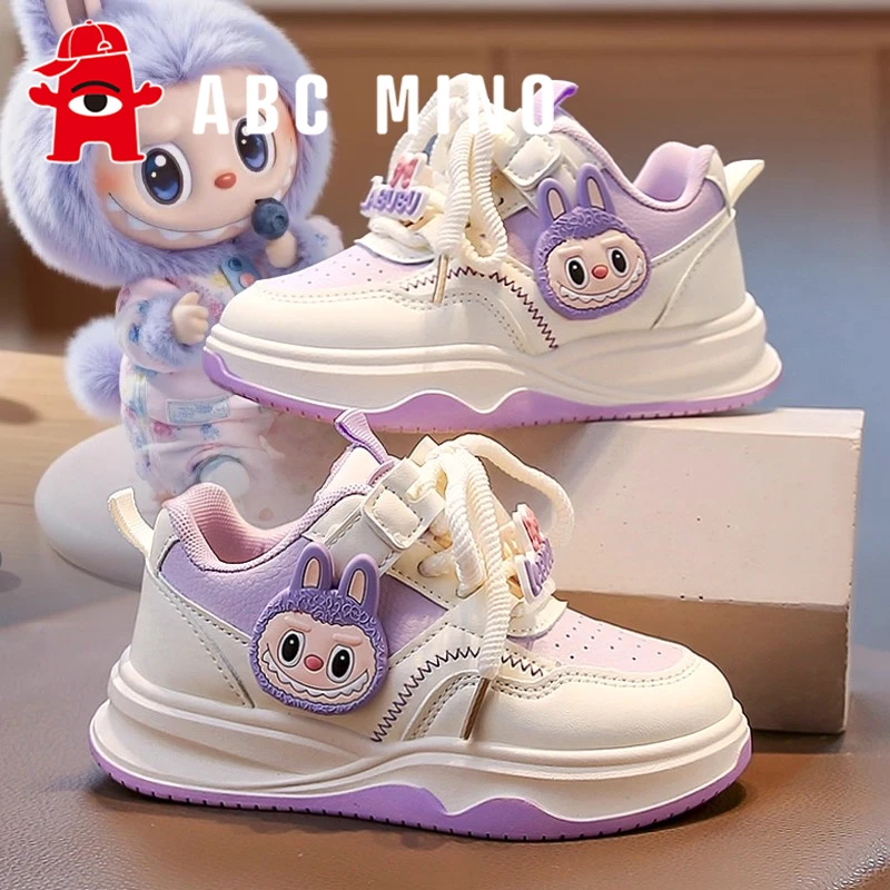ABC MINO拉布布女童鞋子秋季新款儿童公主板鞋女孩软底运动小白鞋