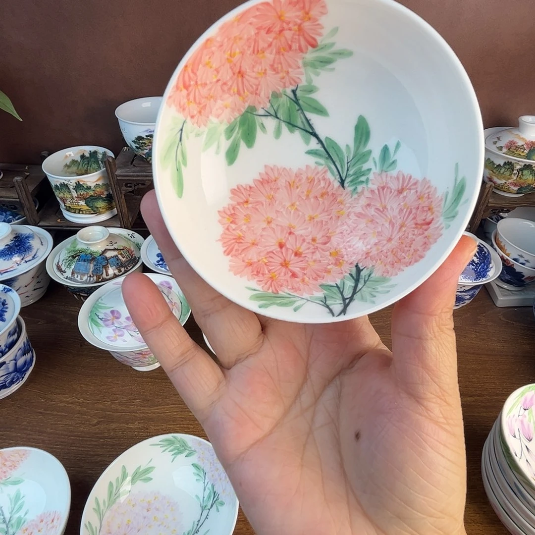 忠意堂釉下彩红绣球