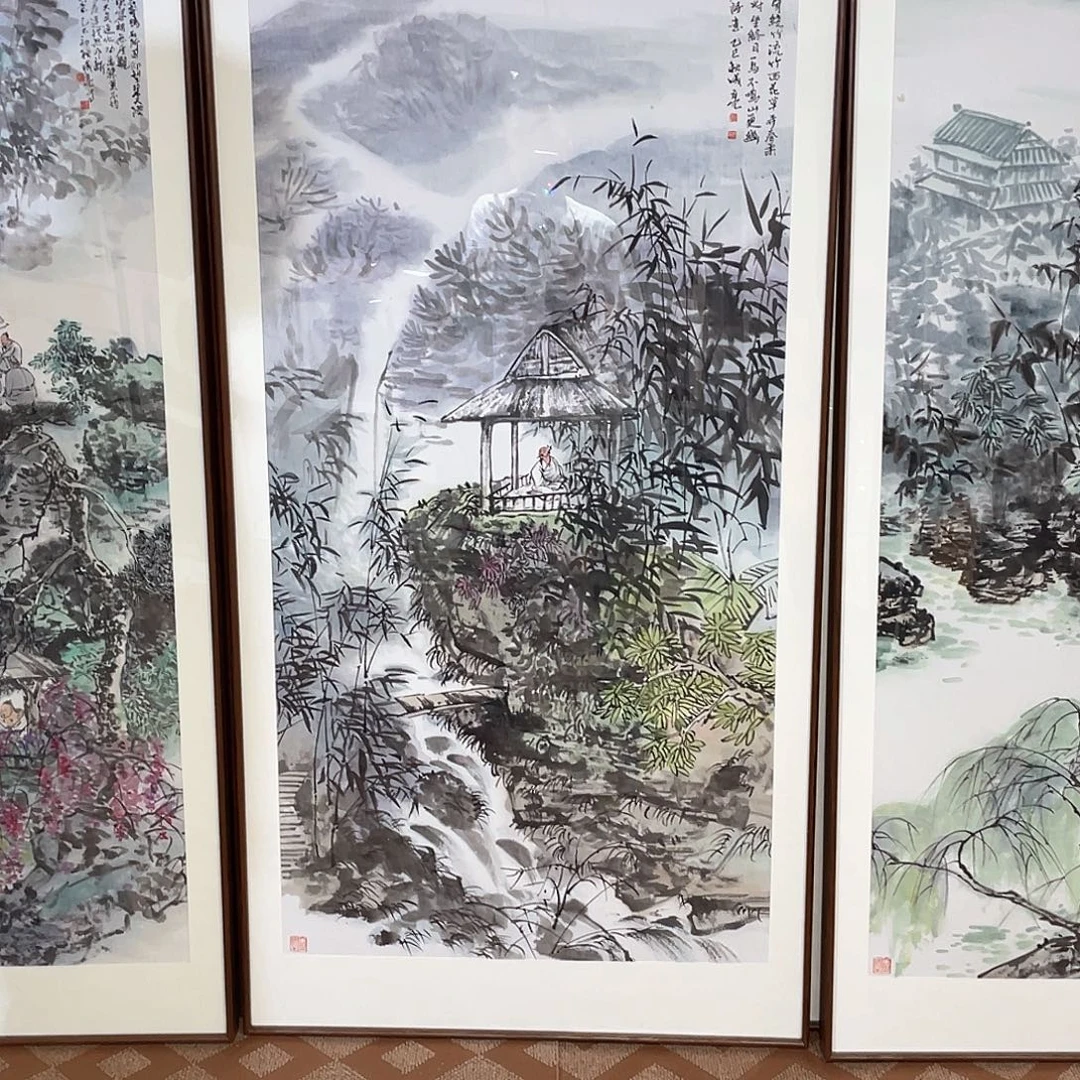 国画手绘画作品带框80/160