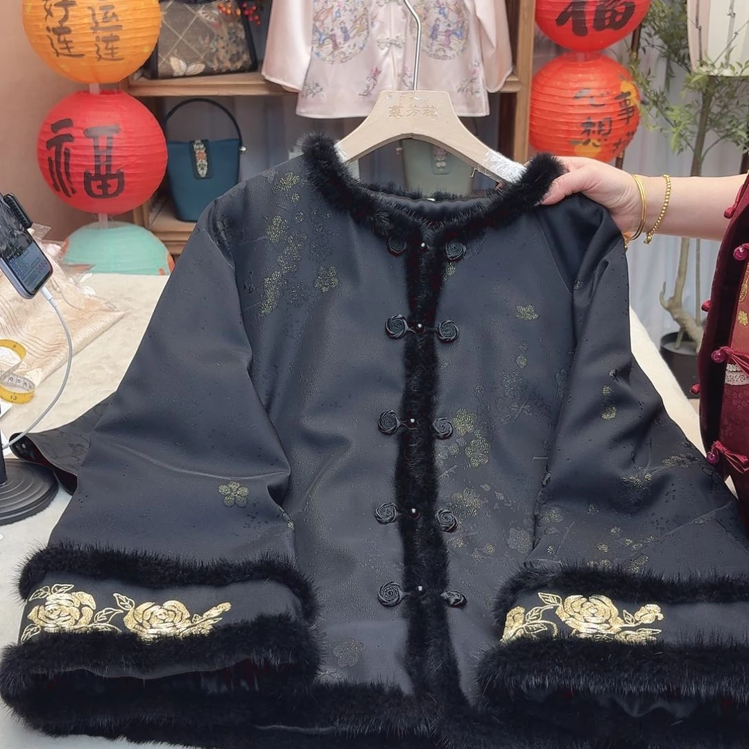 刺绣小*女对襟棉衣108胸围