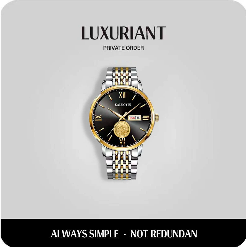 经典黑 时尚简约高端透背陀飞轮男士商务腕表8002