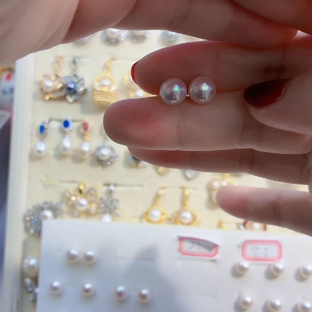 淡水珍珠耳饰合金