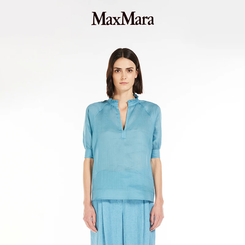 MaxMara 2025春夏新品女装苎麻薄纱衬衫6261025206