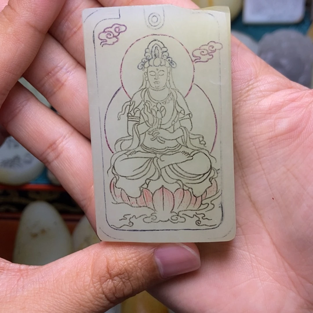 未镶嵌吊坠定制和田玉人****悔