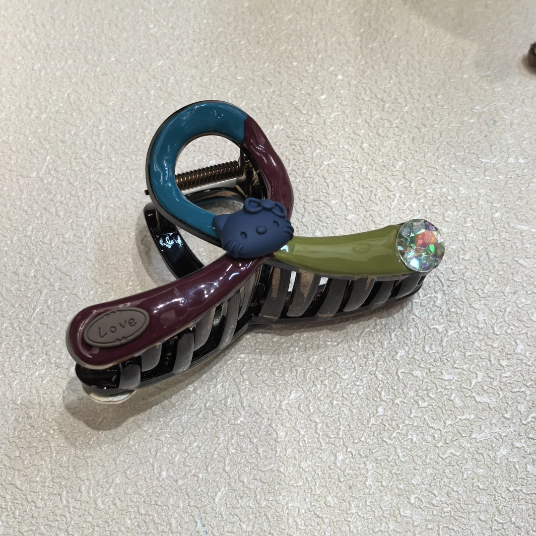 C235蓝色小KT猫咪单颗闪闪泡菜款抓夹