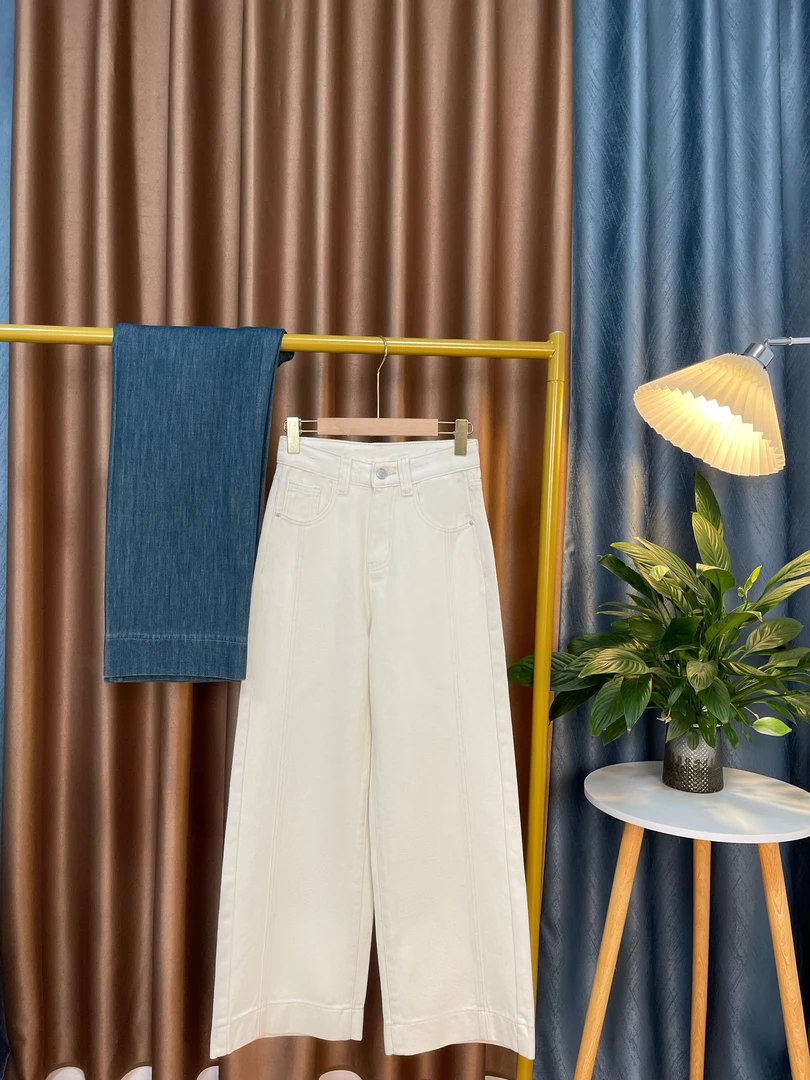 【窄版美腿线奶奶裤】百搭高腰显瘦阔腿奶奶牛仔裤