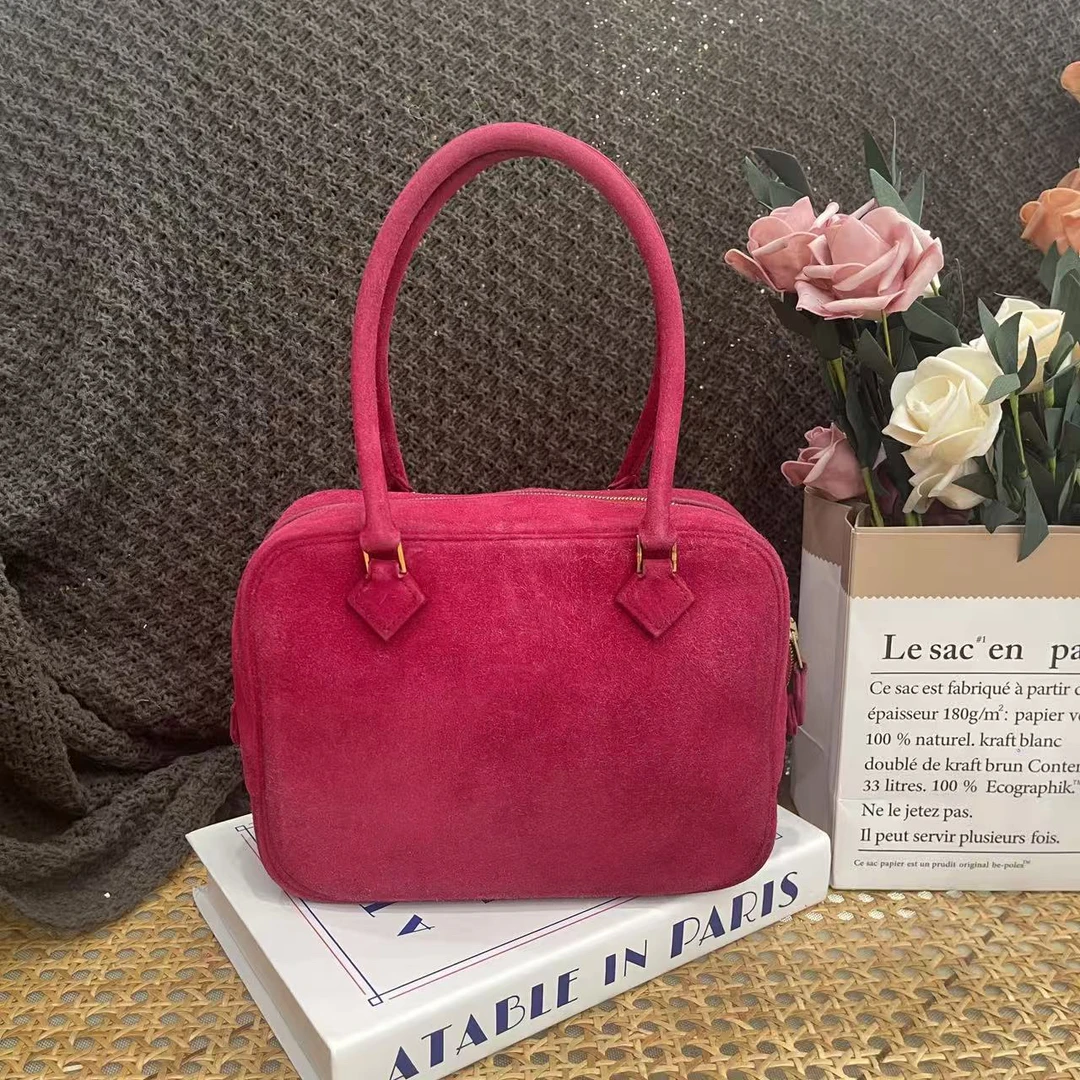 95新 Hermes/爱马仕 plume 20 框H 麂皮 极致粉mk103563
