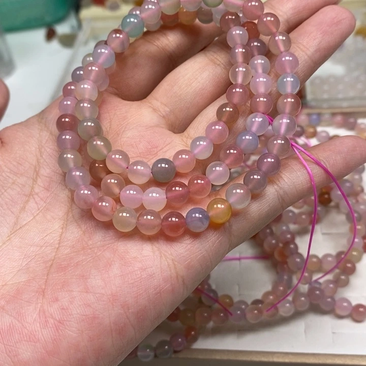 玛瑙/玉髓未镶嵌颈饰1条卡6盐源多圈