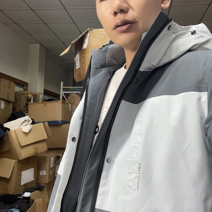 拼色男士短款鹅自己备注尺码