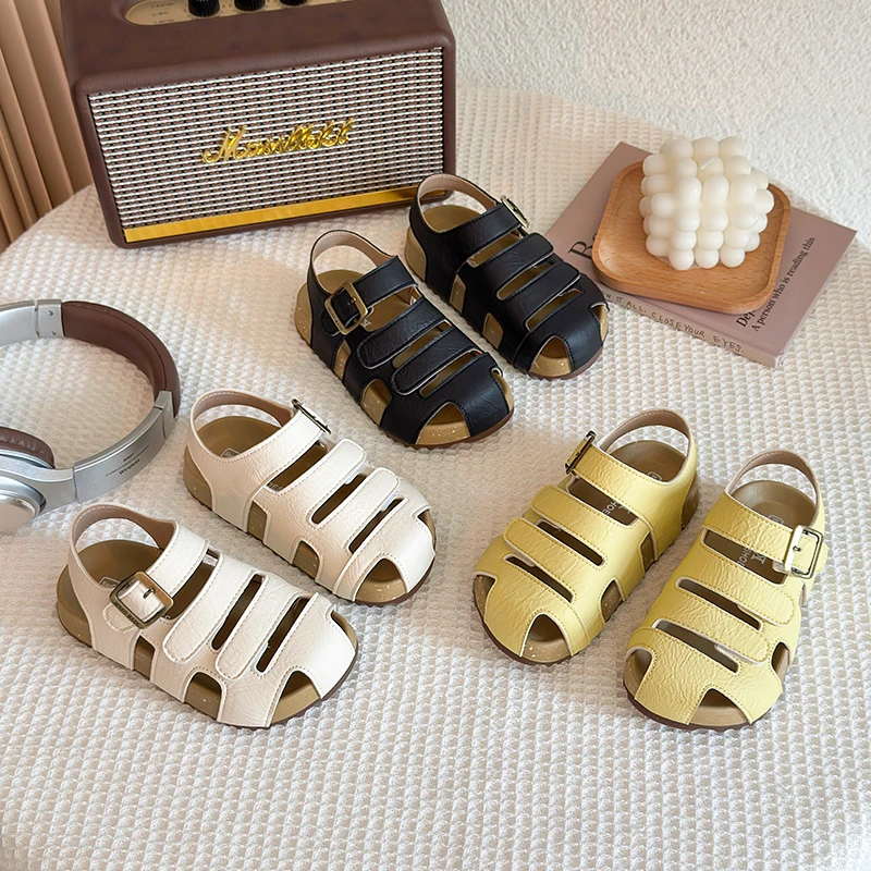 夏季韩版女童时尚包头勃肯凉鞋男童百搭休闲软底沙滩鞋5439
