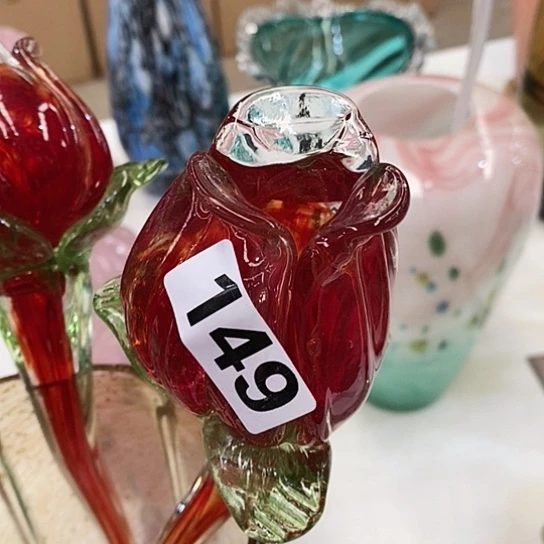 琉璃高度50厘米琉璃玫瑰花