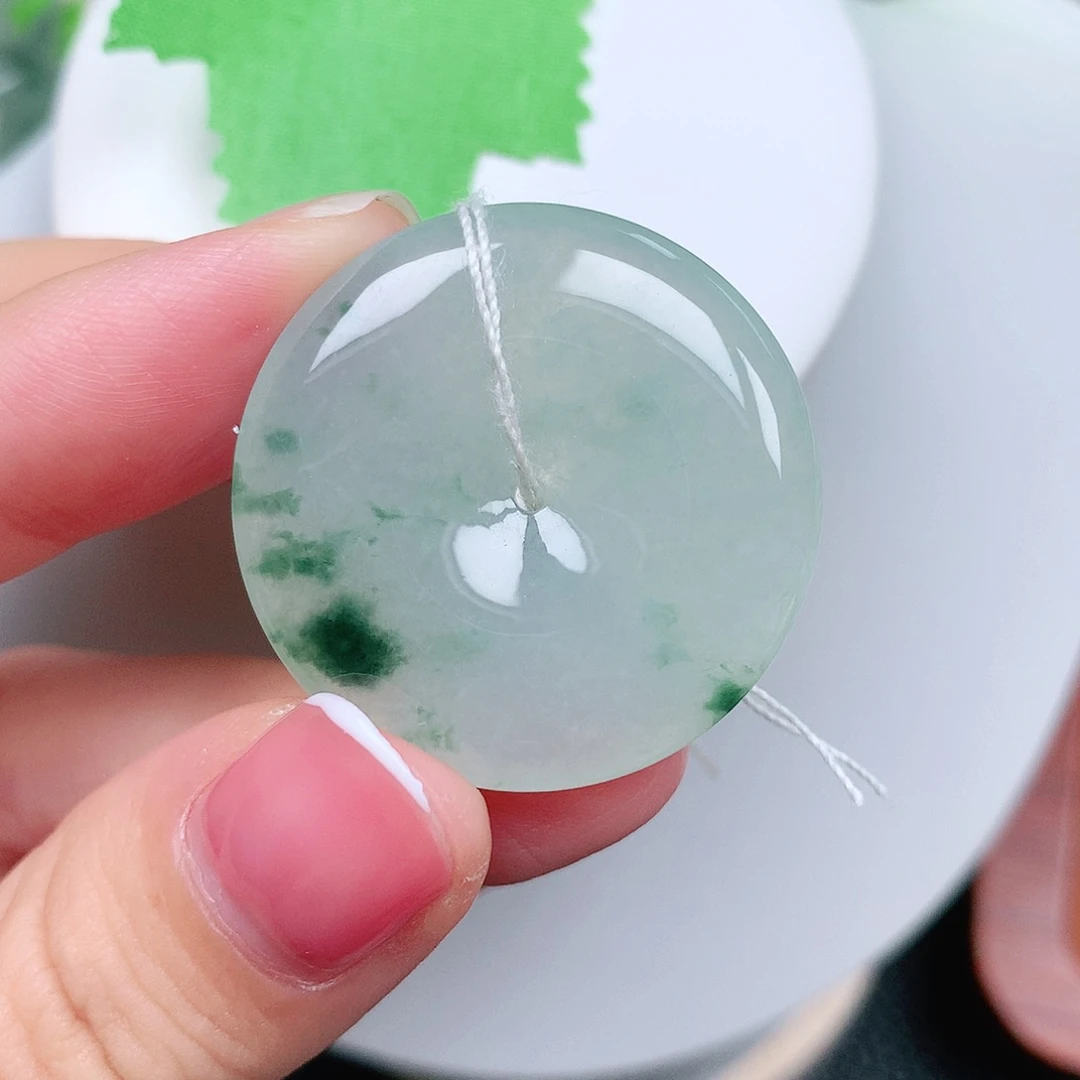 翡翠未镶嵌颈饰平安30-5.5