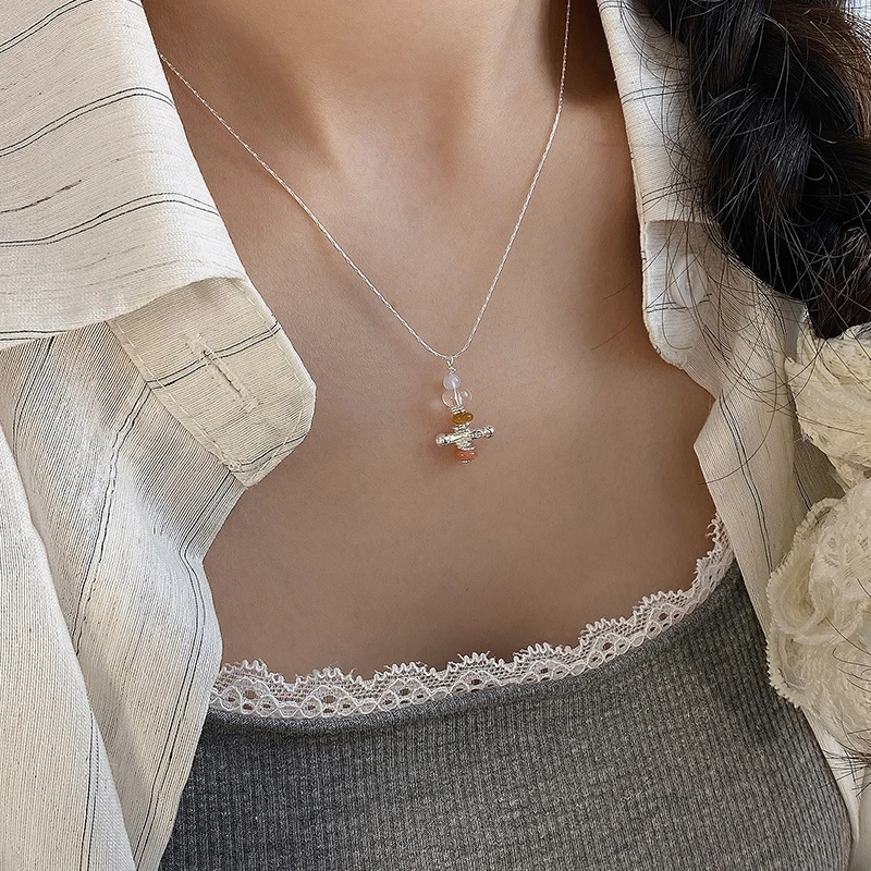 链子925银 925纯银许愿塔设计感项链女简约轻奢时髦百搭个性甜美