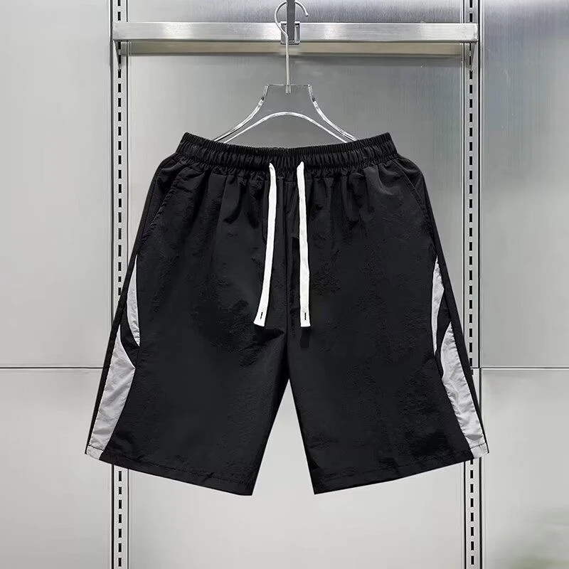 男士短裤2025夏季新款潮牌休闲运动冰丝薄款五分裤夏天速干沙滩裤