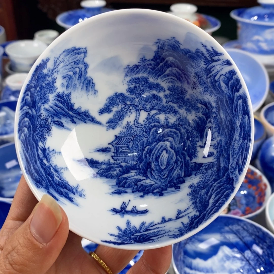 青花山水主人杯杯