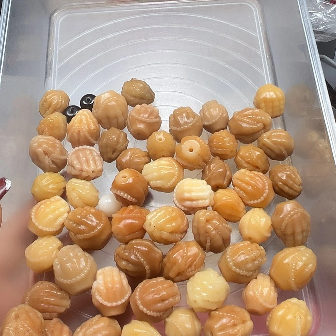菩提根/象牙果手串瑕疵佛手48颗有裂