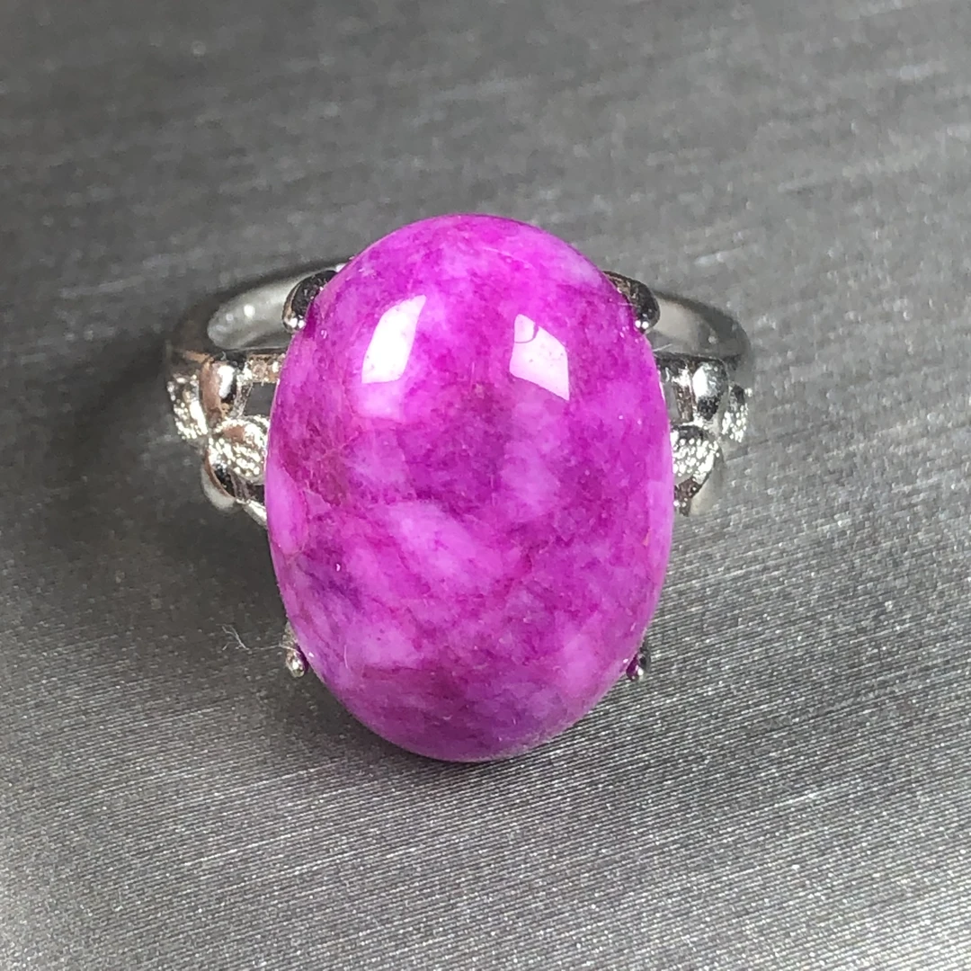 11364粉紫舒戒指大气紫色中古镶嵌开口可调节美丽 漂亮 精致 精选