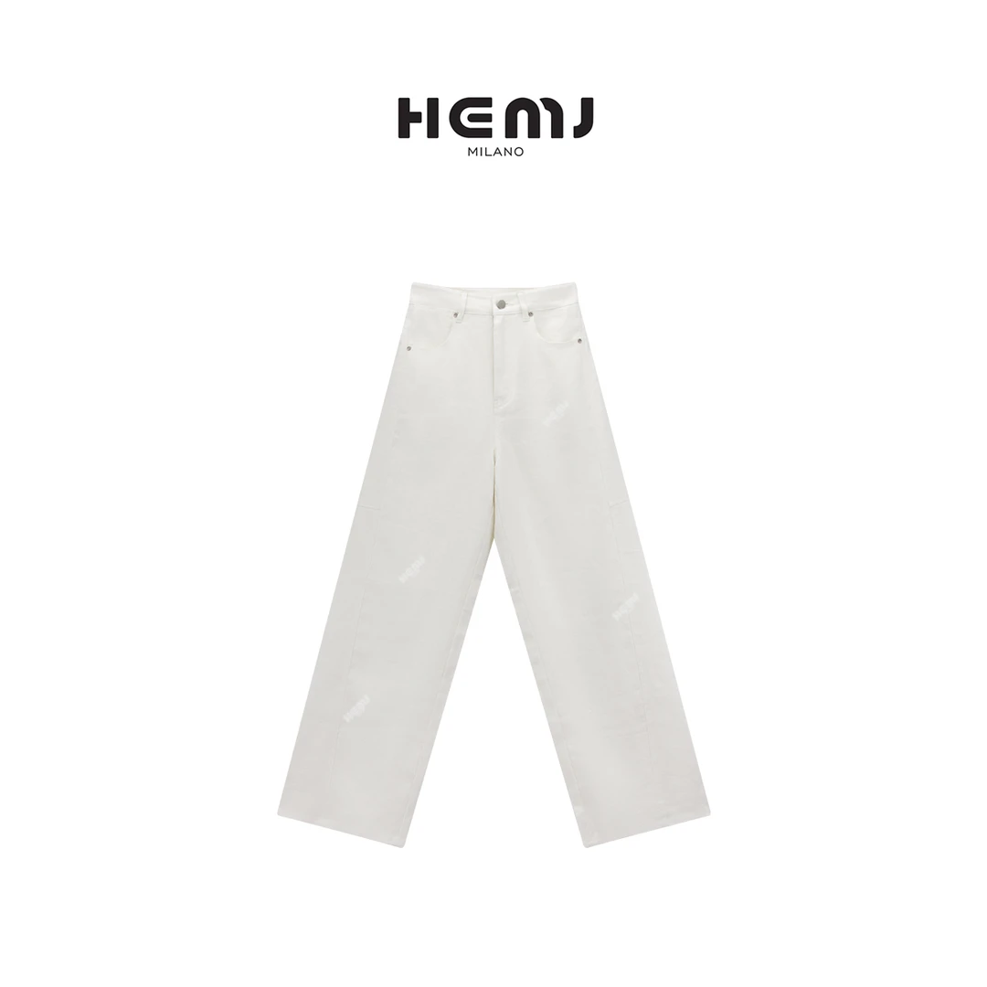 HEMJ 和梦洁”肌理感“夏季纯色时尚直筒宽松显瘦阔腿裤 CM2B0139