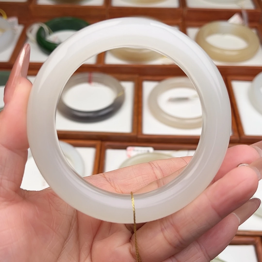 和田玉未镶嵌手镯58.5