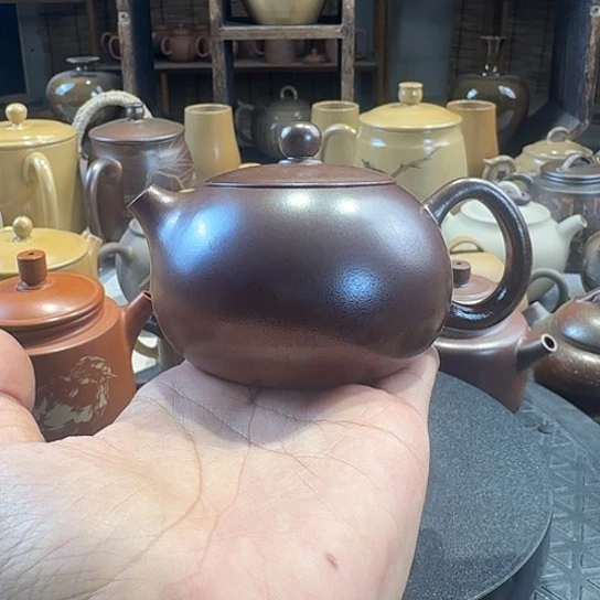 建水紫陶西施素壶