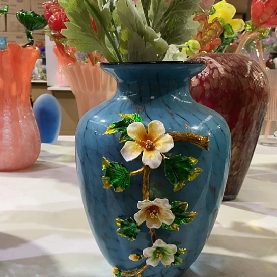 琉璃花瓶高29厘米口径9厘米