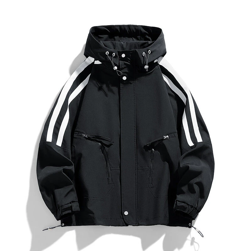 青少年冲锋衣外套男2025新款春秋季初中高中学生大童男装连帽夹克