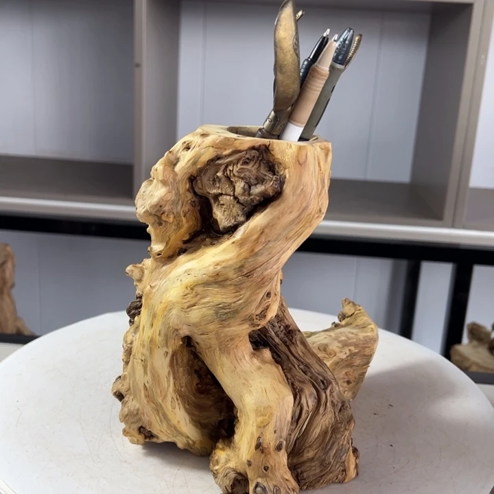 木石榴木榴疤茶桶笔筒