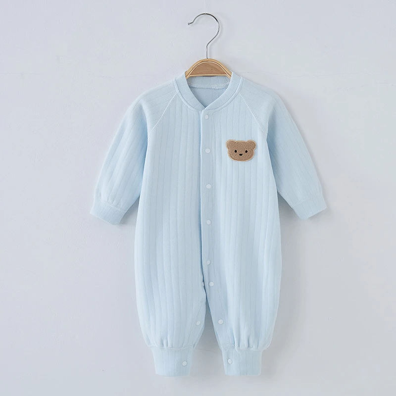 婴儿连体衣春秋冬纯棉宝宝保暖无骨睡衣舒绒棉贴身内衣冬季哈衣