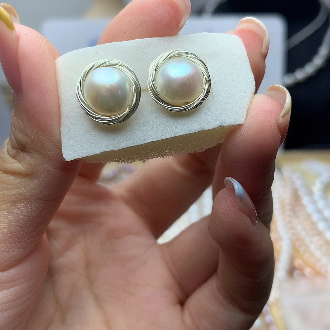 未镶嵌淡水珍珠9-10w49耳