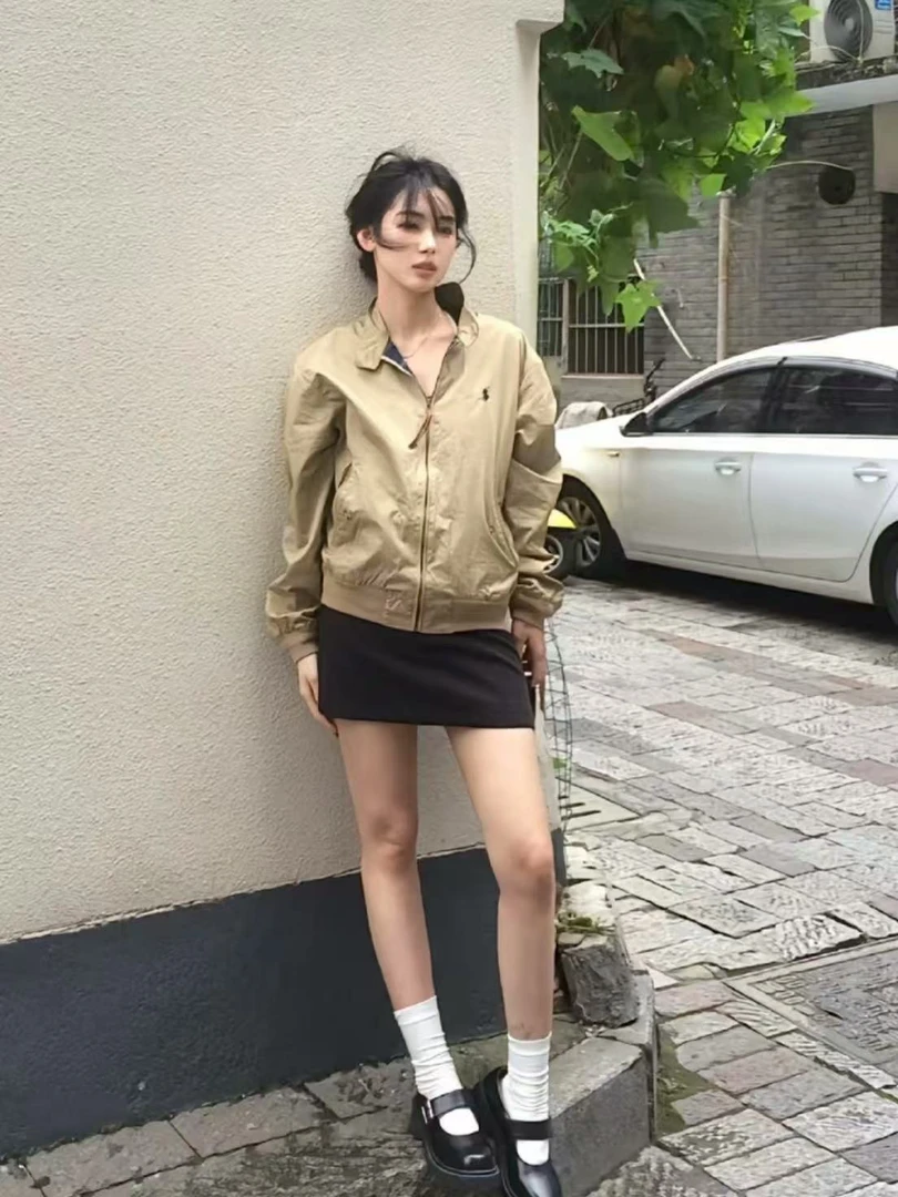 TUZI*【R23】小马白百合同款立领老钱风哈灵顿外套男女同款