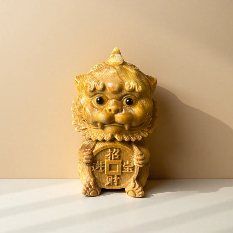 九华山纪念品送人九华山谛听挂件汽车包挂件木雕纪念品送人招财