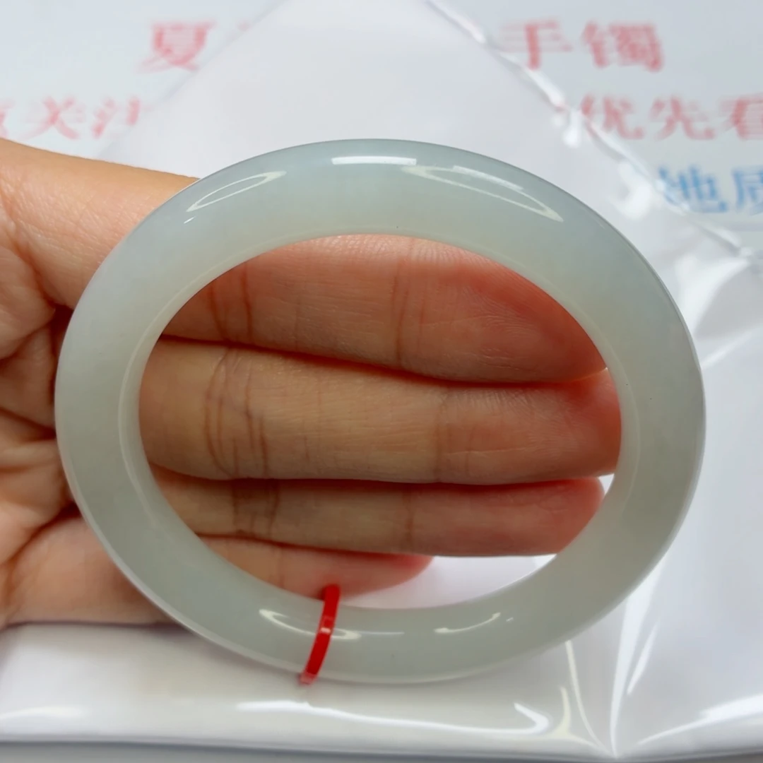 未镶嵌手镯翡翠老坑55圈冰胶白月光007