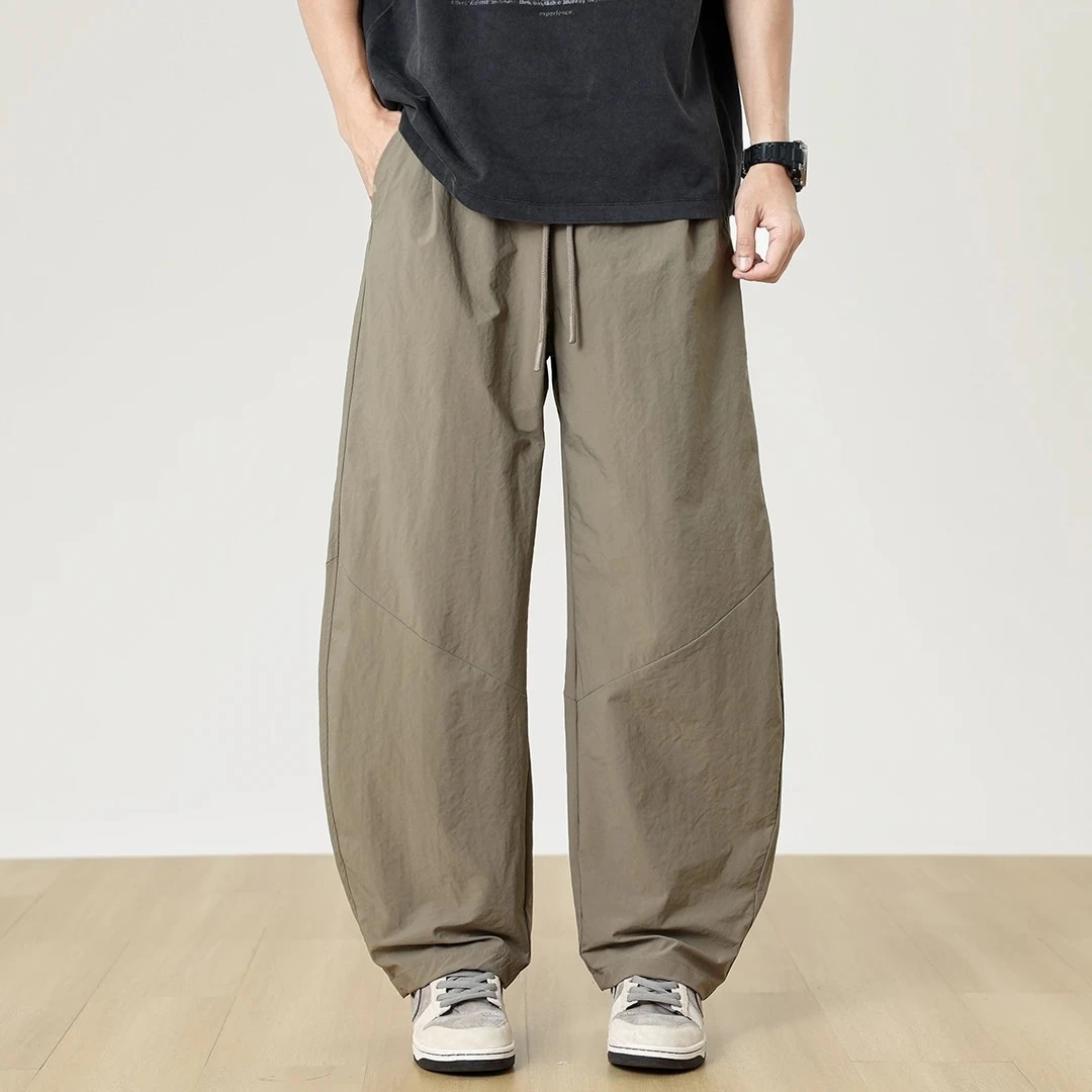 休闲裤工装裤男潮休闲百搭男士阔腿裤子春夏季弯刀长裤速干68-211