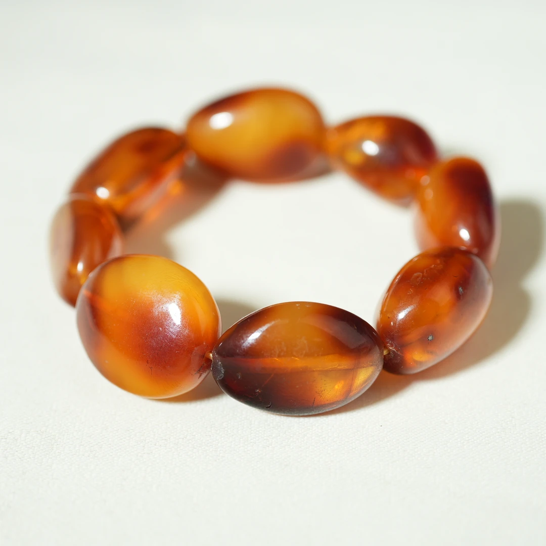 十九世纪老琥珀手串【古珠精选】AAML241231007