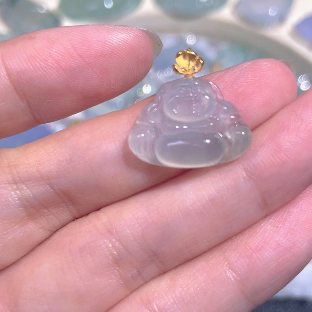 颈饰18K金镶嵌翡翠翡翠