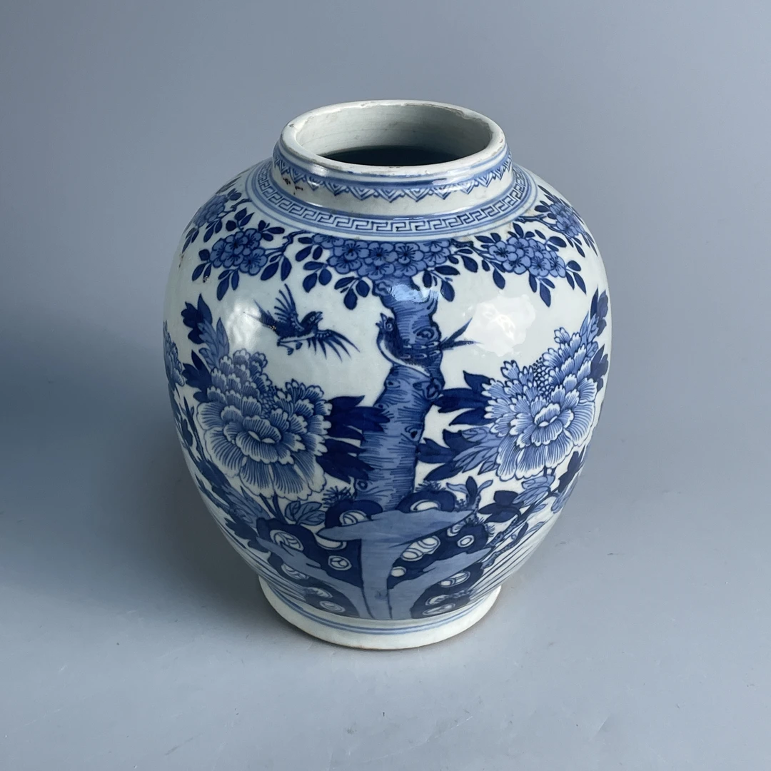 清乾隆青花花鸟纹罐-M25EU008289
