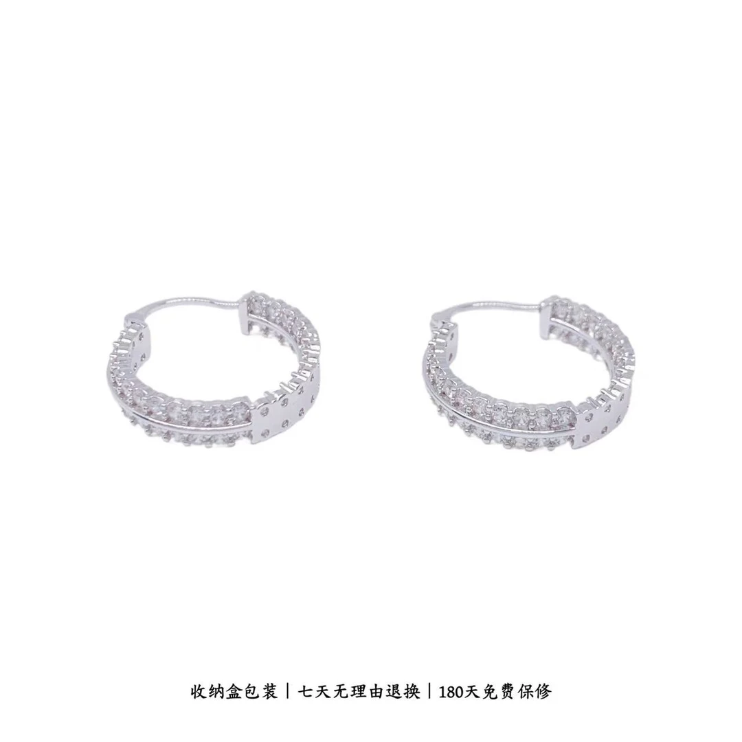 925银合成锆石耳饰 留洋&千金银饰耳环百搭 主 E996