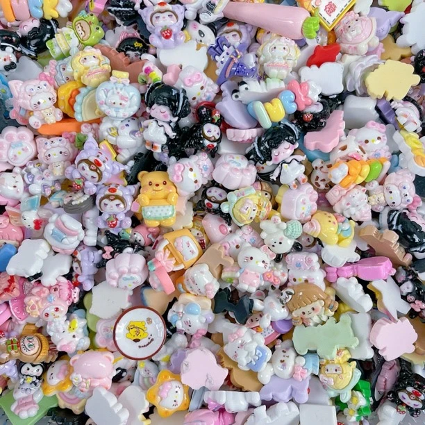 创意卡通DIY环保树脂饰品手工制作冰箱贴发绳材料等亮面彩色配件