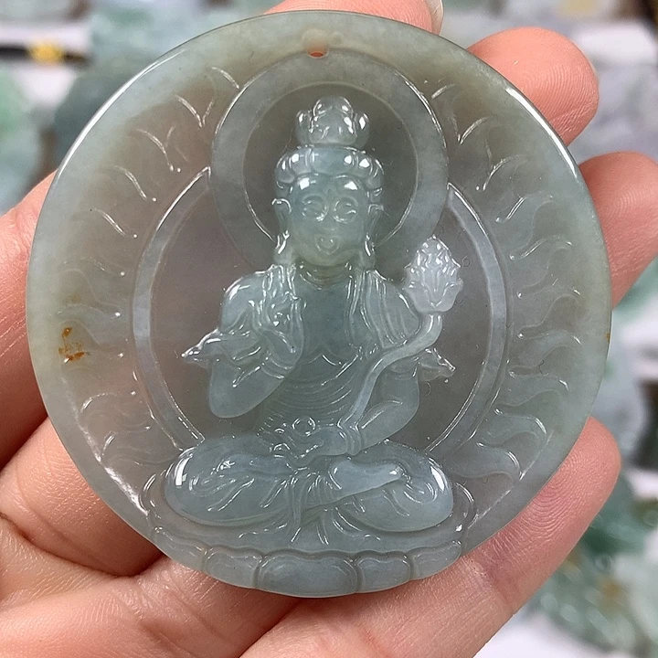 翡翠未镶嵌颈饰大势至菩萨福利