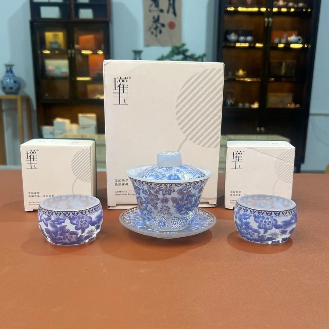 ZH3822-瓘玉-悬停盖碗+两杯（青花）
