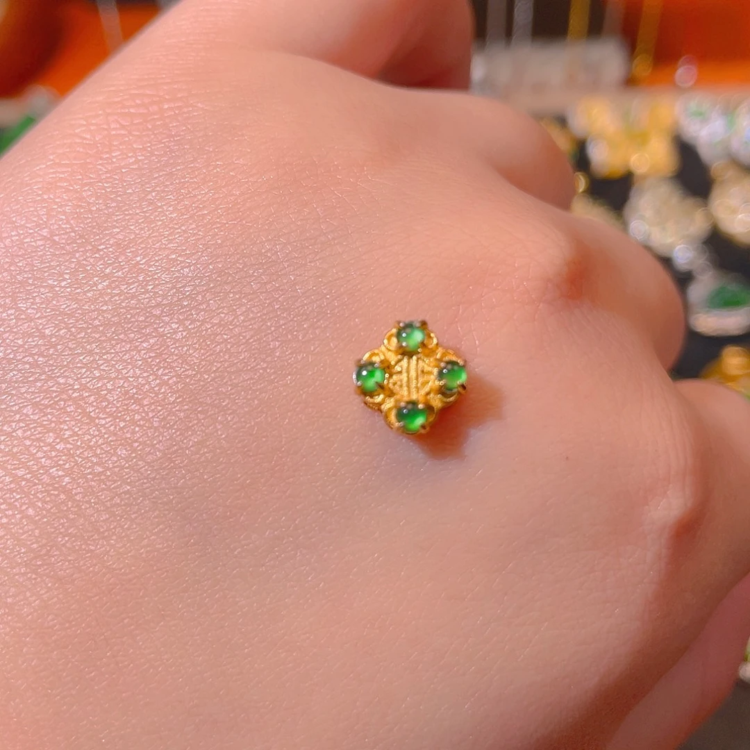 翡翠银S925镶嵌吊坠(不含链)