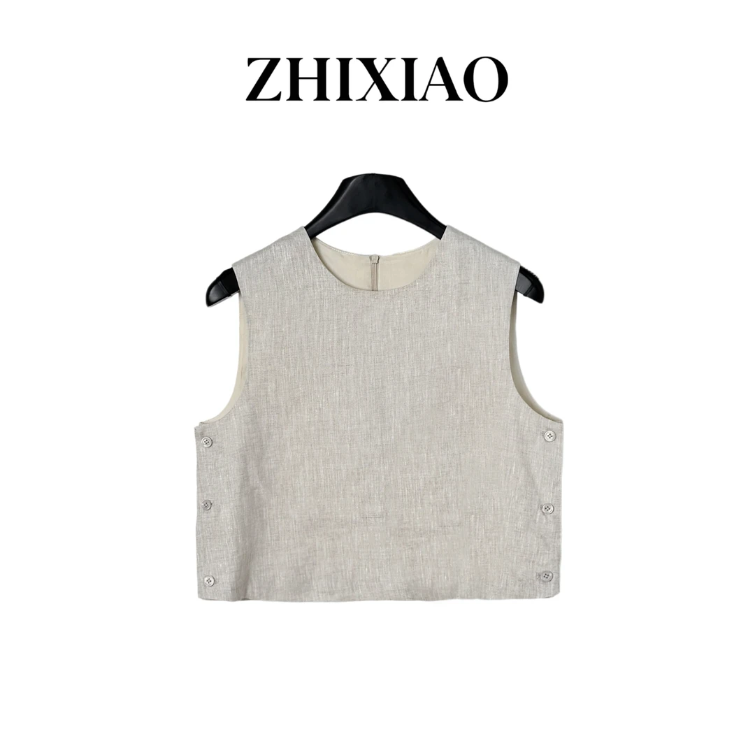 【ZHIXIAO】夏季新款：麻料马甲6370-1