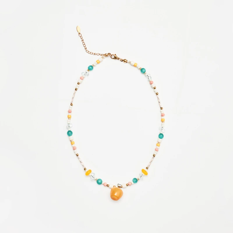 合金琉璃项链 RowRaws 手工亲子【树下苹果】手作苹果彩色串珠项链