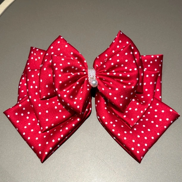 【美女宝宝的本命夹！】原创设计顶夹田园风学院甜美红波点大弹簧夹