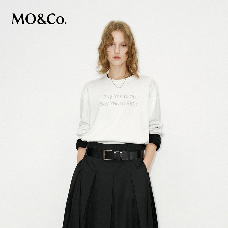 【赵老板专属】MOCO长袖T恤冬季棉亚麻斑驳印花MBD4TEE011