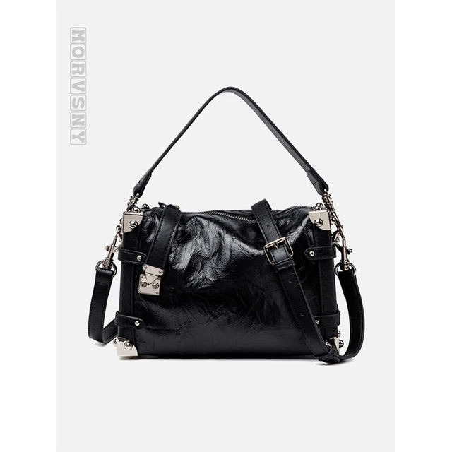 真皮包包女款2025流行女士女包新款爆款方形软盒子黑色皮包斜挎包