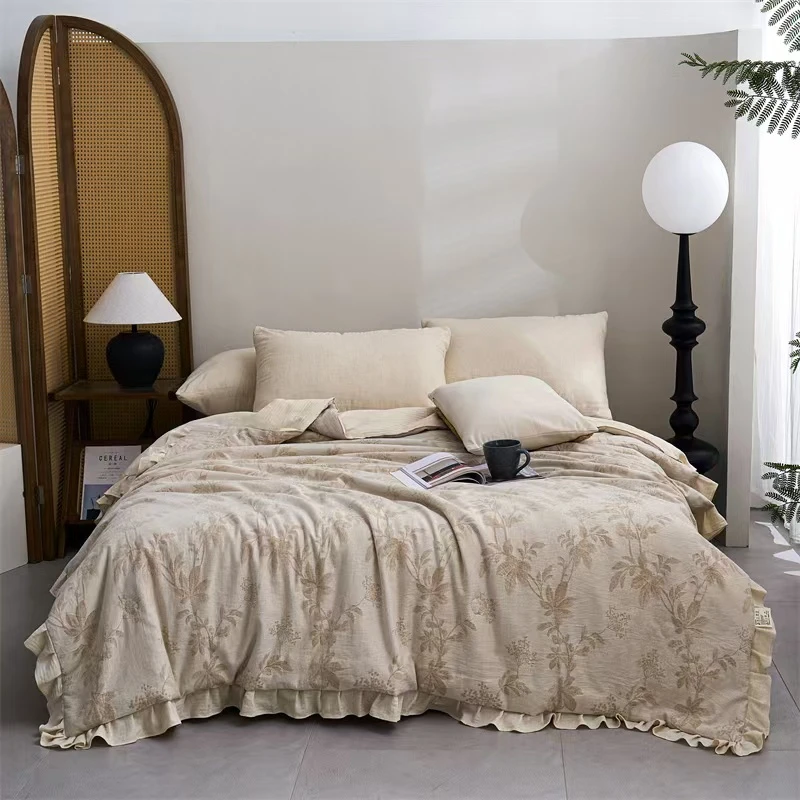 【秋恋】小黄鸭棉麻四件套