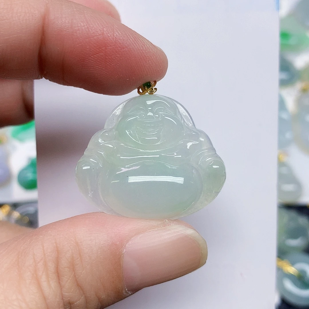 翡翠18K金镶嵌颈饰355666