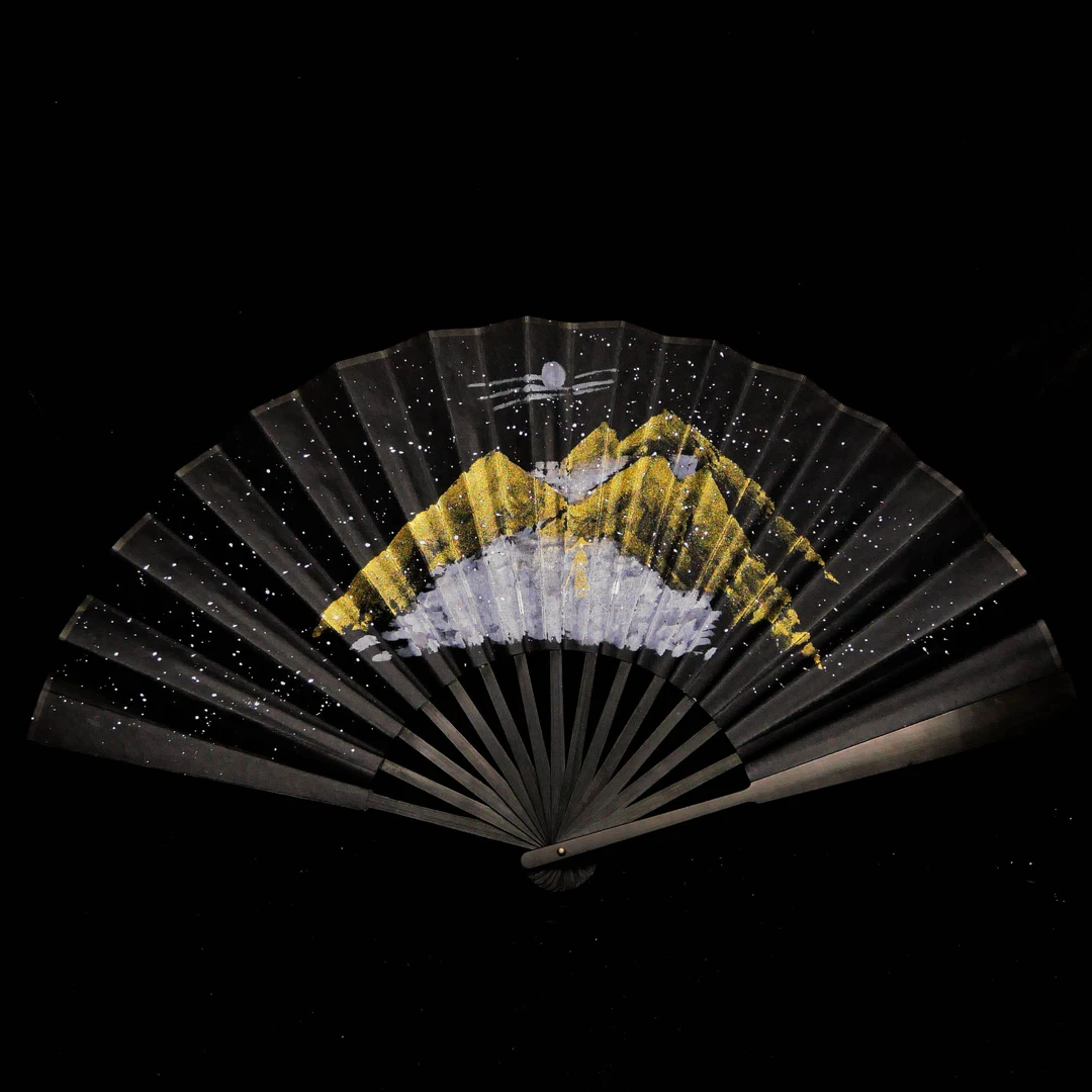 《风雪压我两三年》10寸书法手写手绘国潮艺术氛围感扇子-带礼盒